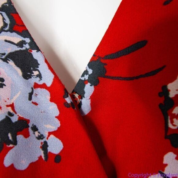 Modcloth Fits of Bliss Midi Floral Wrap red Dress, 3X - Picture 9 of 16